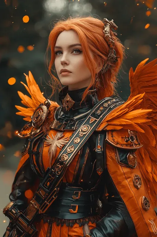 Solar Flame Huntress Scifi Art