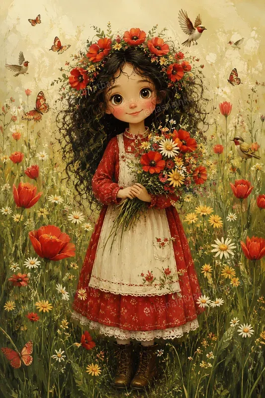 Whimsical Flower Girl Junk Journal Pages