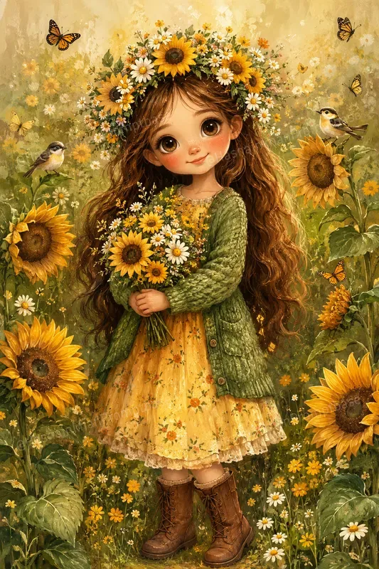 Whimsical Flower Girl Junk Journal Pages
