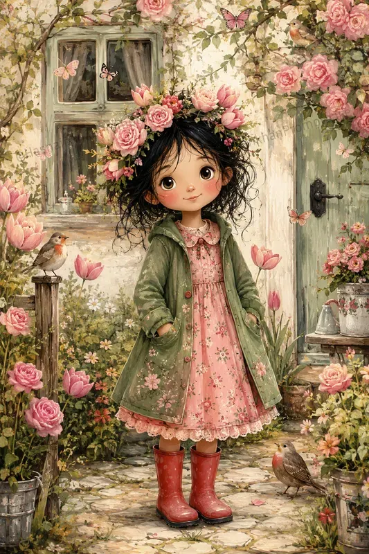 Whimsical Flower Girl Junk Journal Pages