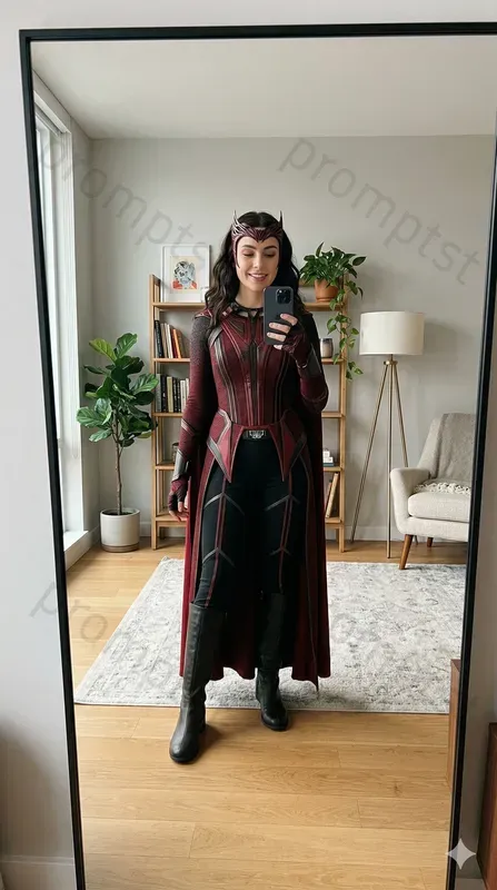 Female Superhero Cosplay Mirror Selfies