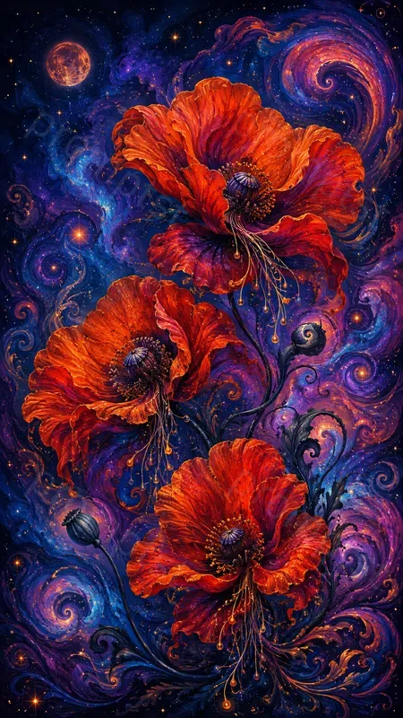 Viral Trippy Flower Art
