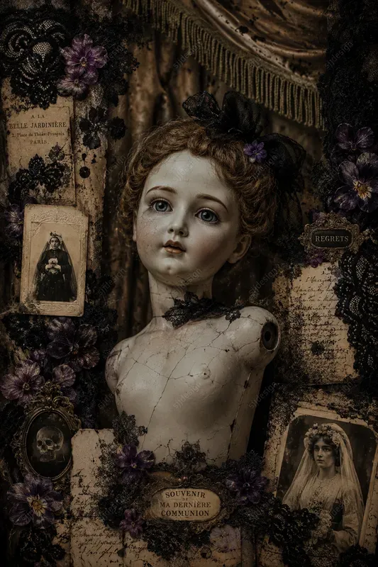 Gothic Lace Junk Journal Collages