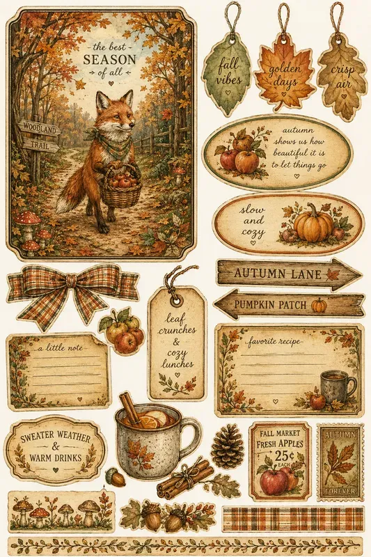 Cozy Autumn Ephemera Collages