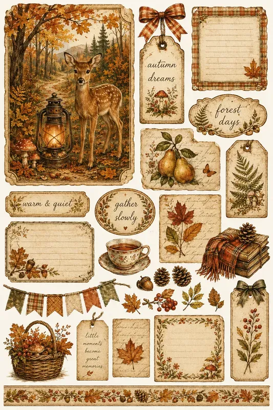 Cozy Autumn Ephemera Collages