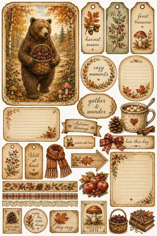 Cozy Autumn Ephemera Collages