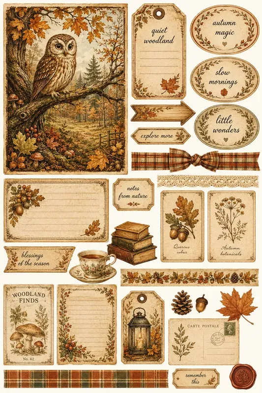 Cozy Autumn Ephemera Collages