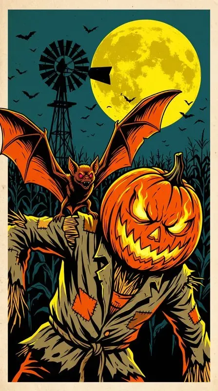 Retro Halloween Screenprint Posters