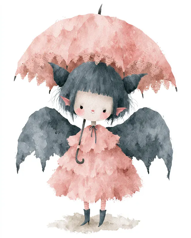 Coquette Gothic Watercolor Cliparts