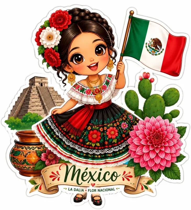 Cute Cultural Girl Stickers