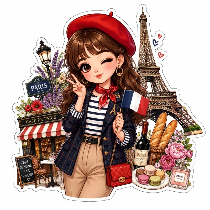 Cute Cultural Girl Stickers