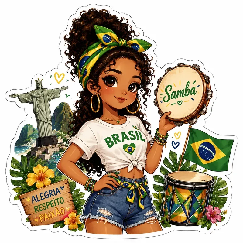 Cute Cultural Girl Stickers