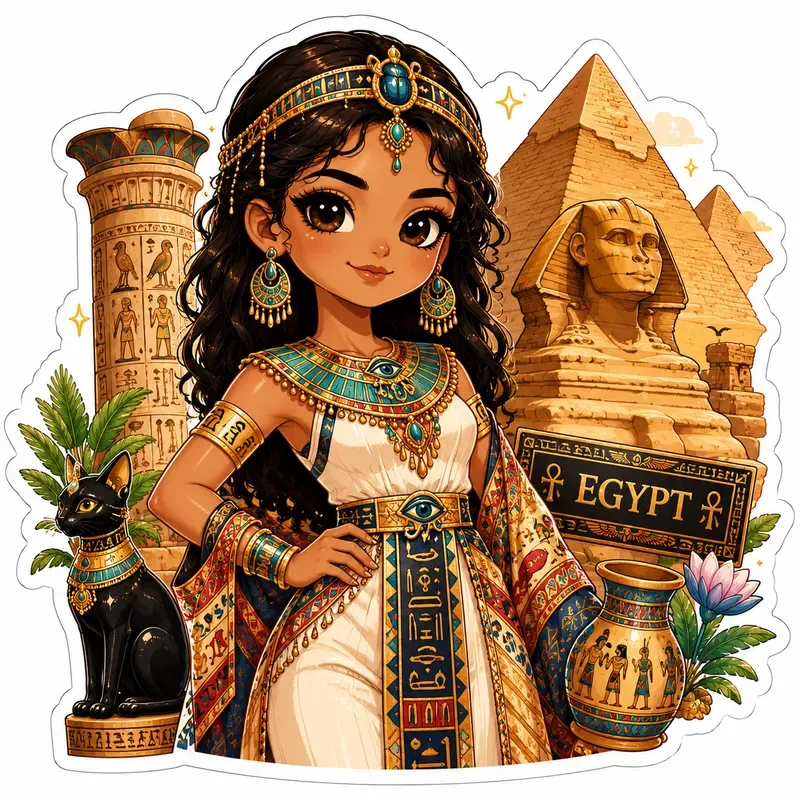 Cute Cultural Girl Stickers