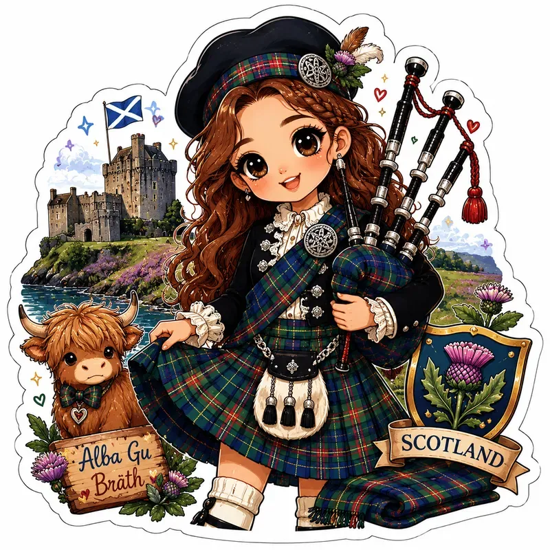 Cute Cultural Girl Stickers