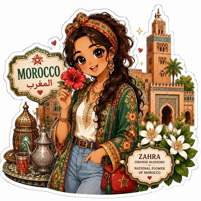 Cute Cultural Girl Stickers