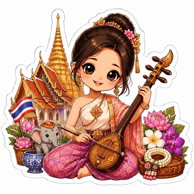 Cute Cultural Girl Stickers