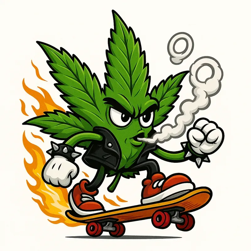 Marijuana Leaf Cartoon Mascot Characters