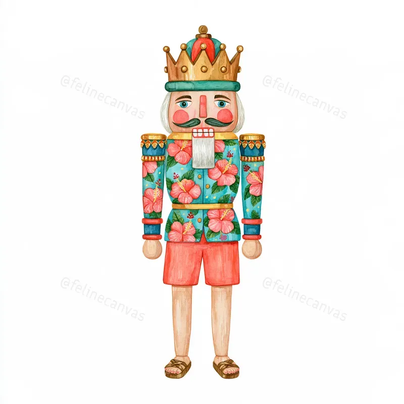 Tropical Christmas Watercolor Clipart