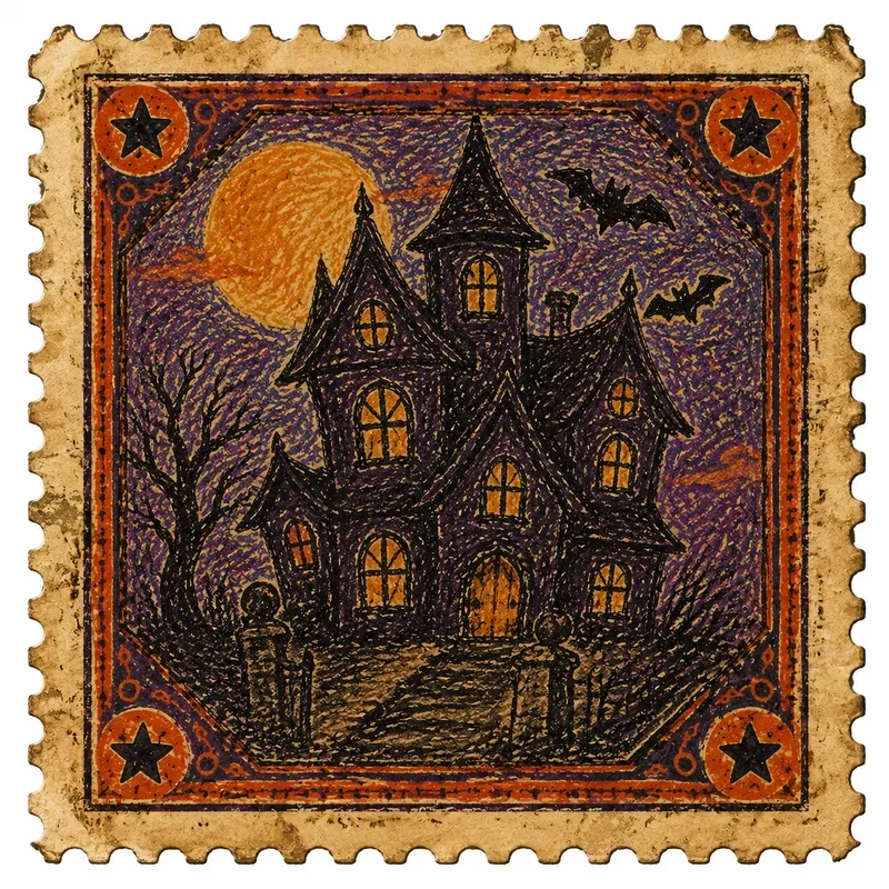 Halloween Crayon Stamp Ephemera