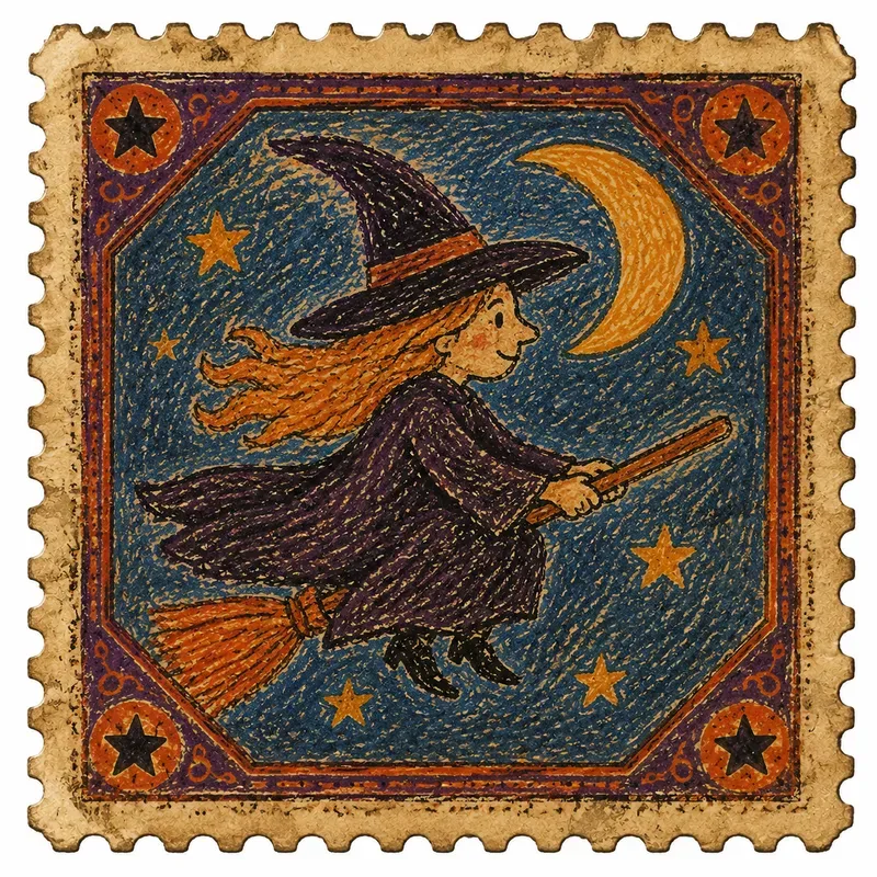 Halloween Crayon Stamp Ephemera