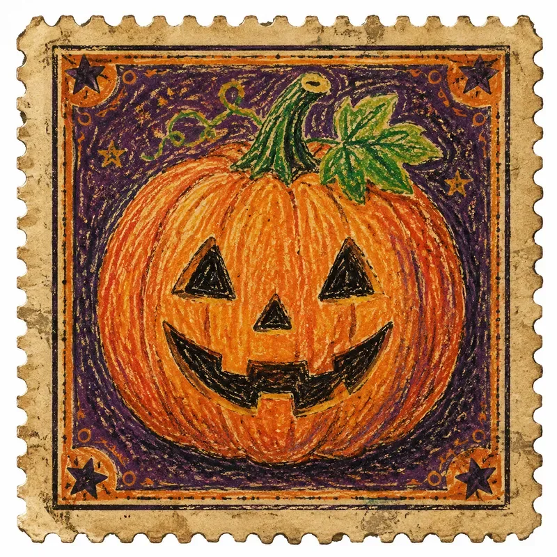 Halloween Crayon Stamp Ephemera