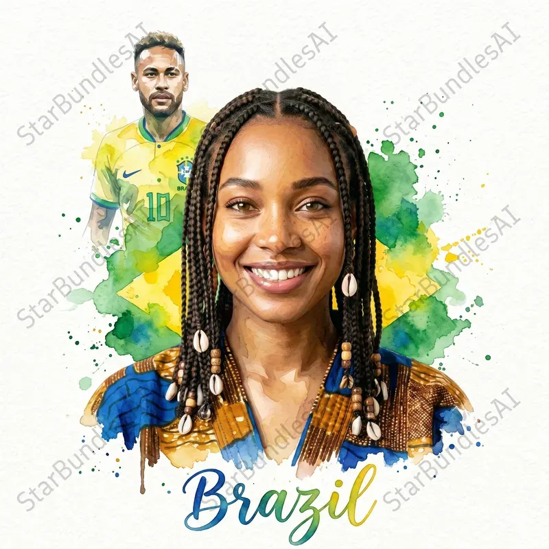 Watercolor Football Fan Art Portraits
