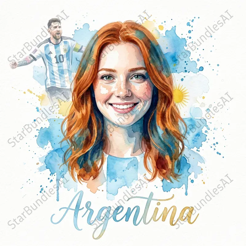 Watercolor Football Fan Art Portraits