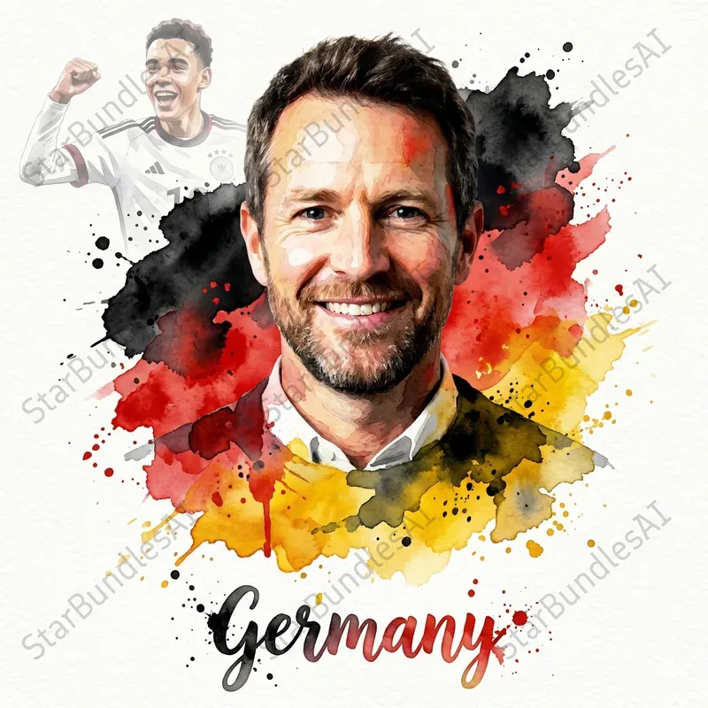 Watercolor Football Fan Art Portraits