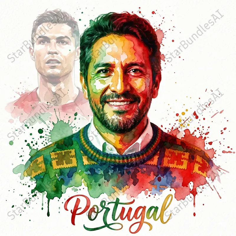Watercolor Football Fan Art Portraits