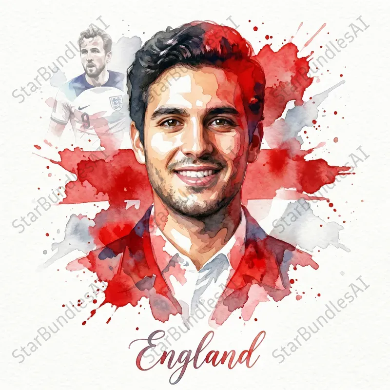 Watercolor Football Fan Art Portraits