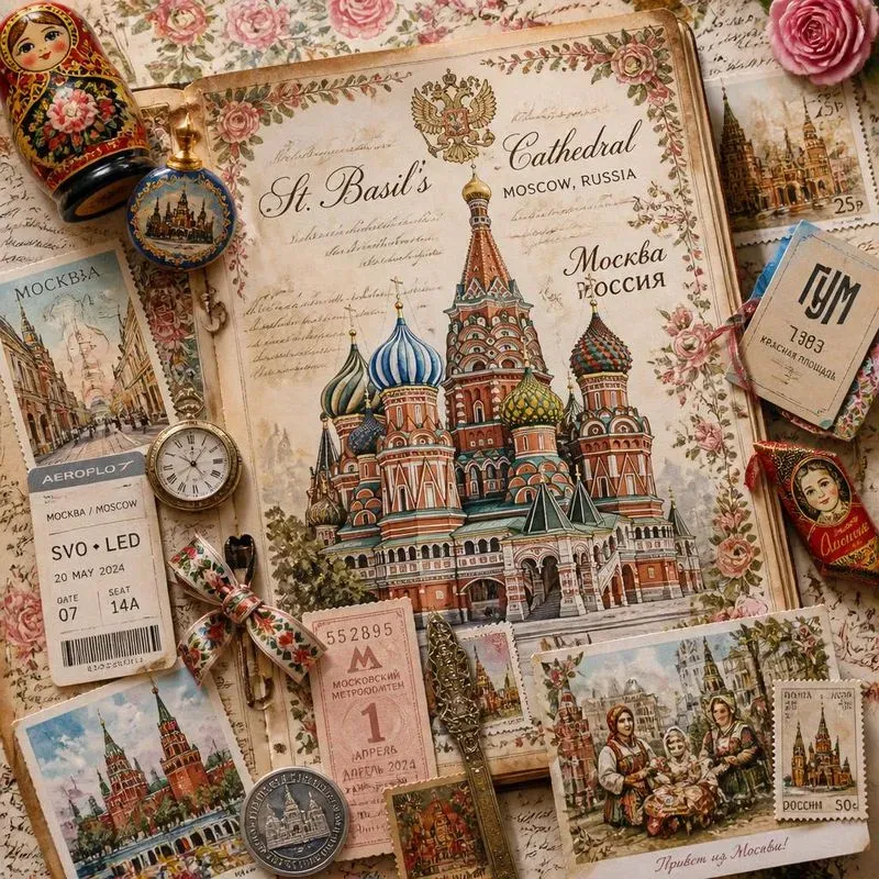 Vibrant Travel Junk Journal Ephemera