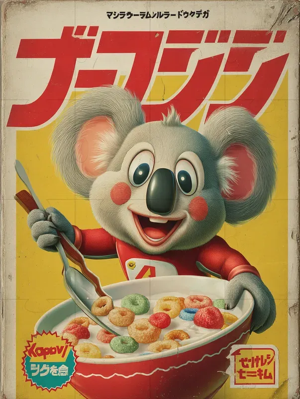 Vintage Asian Cereal Box Mascot Posters