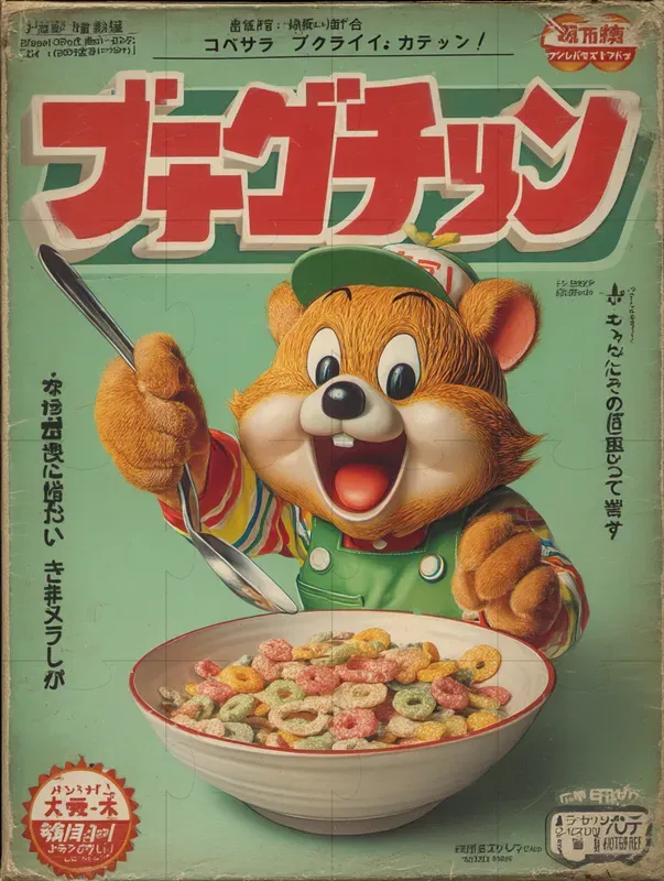 Vintage Asian Cereal Box Mascot Posters