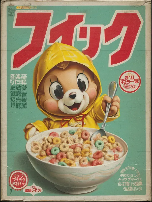 Vintage Asian Cereal Box Mascot Posters