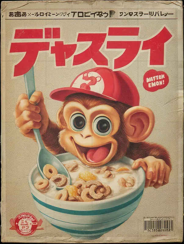 Vintage Asian Cereal Box Mascot Posters