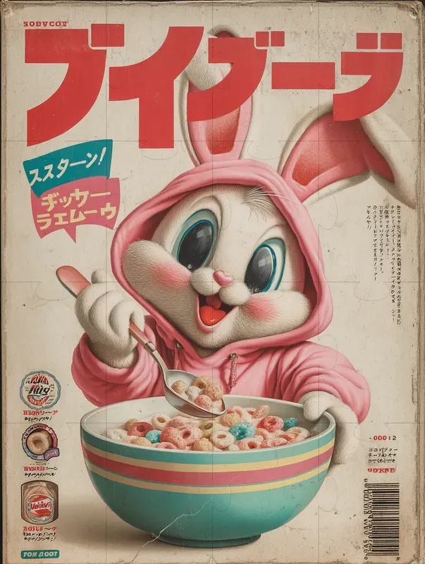 Vintage Asian Cereal Box Mascot Posters