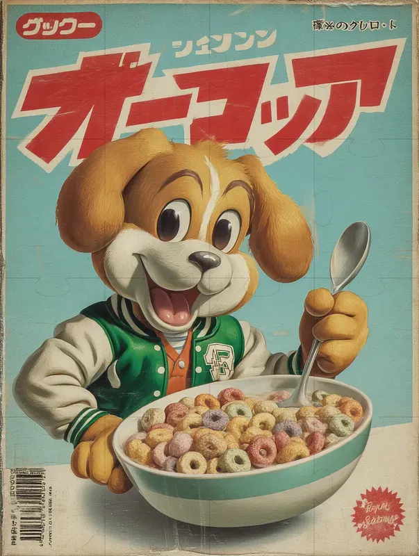 Vintage Asian Cereal Box Mascot Posters