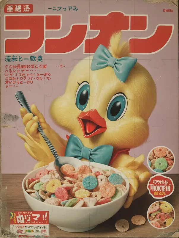 Vintage Asian Cereal Box Mascot Posters