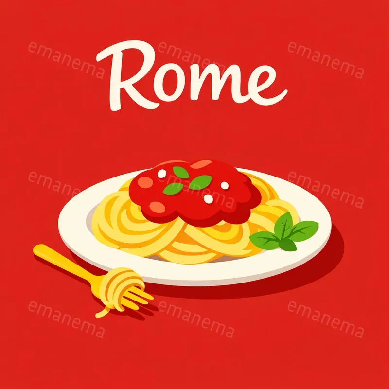 Playful Cartoonish Cities And Foods