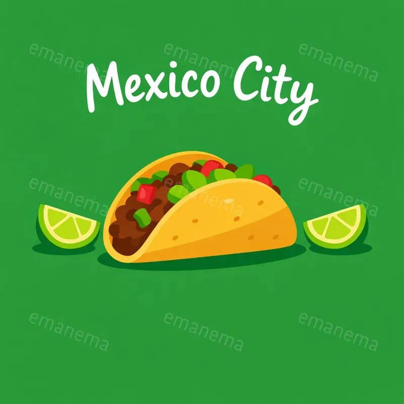 Playful Cartoonish Cities And Foods
