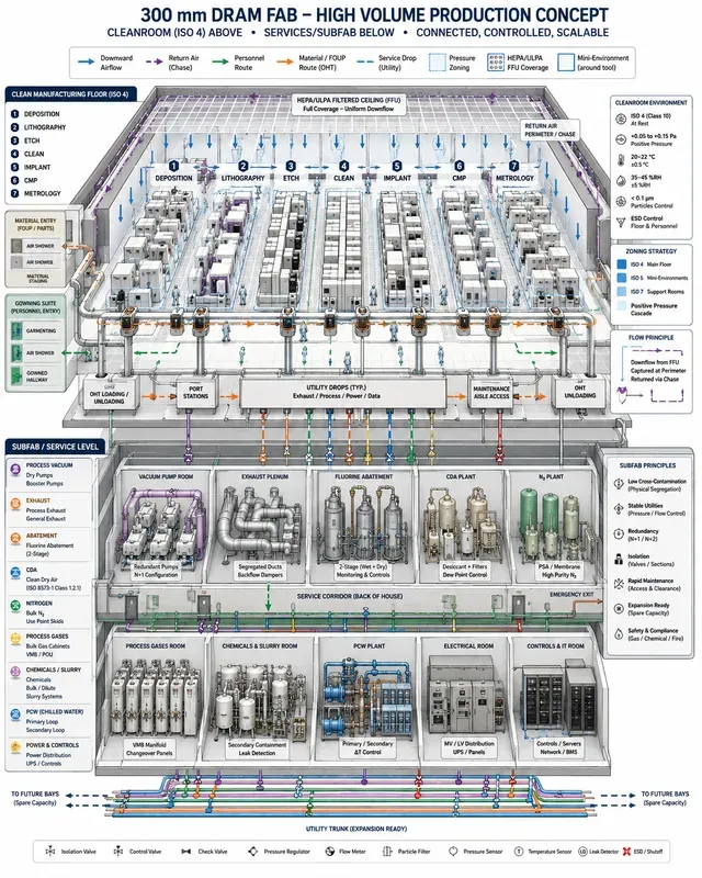Semiconductor Fab Cleanroom Subfabs