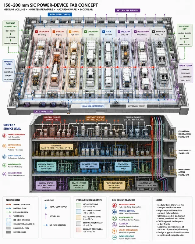 Semiconductor Fab Cleanroom Subfabs