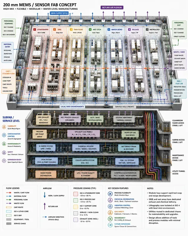 Semiconductor Fab Cleanroom Subfabs