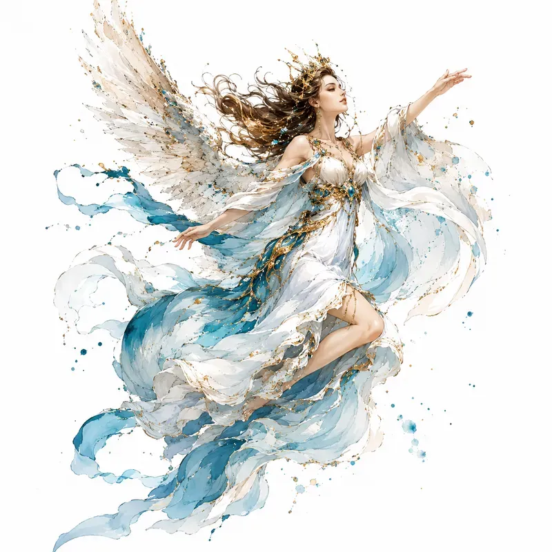 Elegant Motion Watercolor Characters