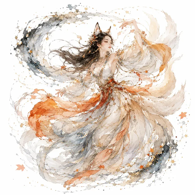 Elegant Motion Watercolor Characters