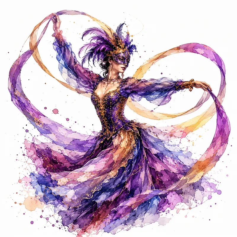 Elegant Motion Watercolor Characters
