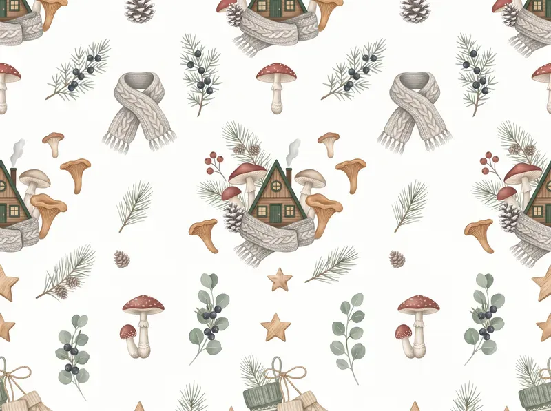Scandinavian Winter Seamless Patterns
