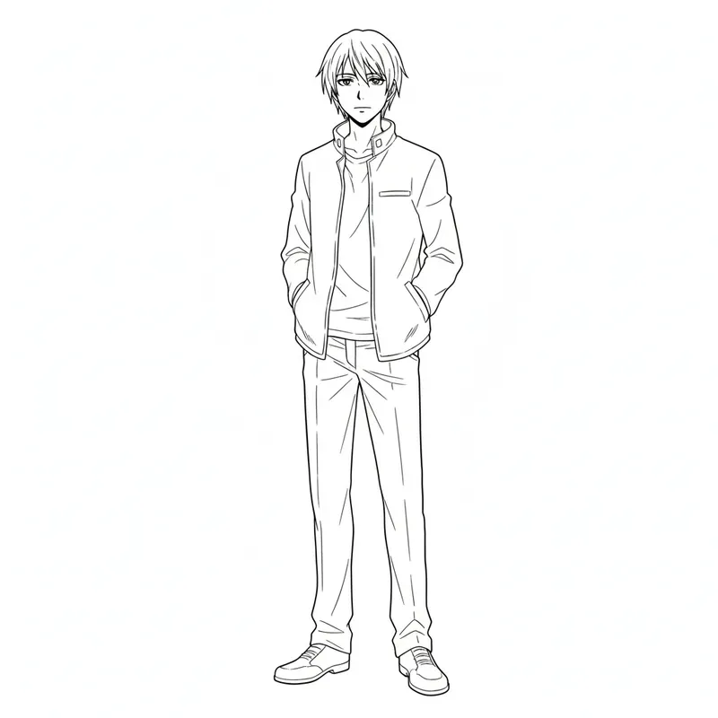 Anime Character Coloring Books Line Art