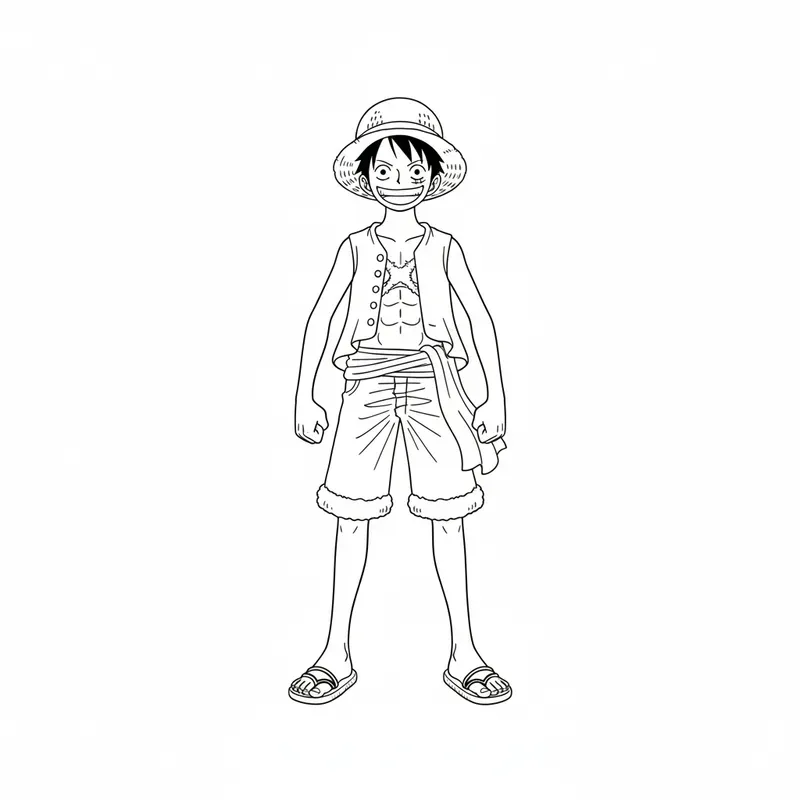 Anime Character Coloring Books Line Art