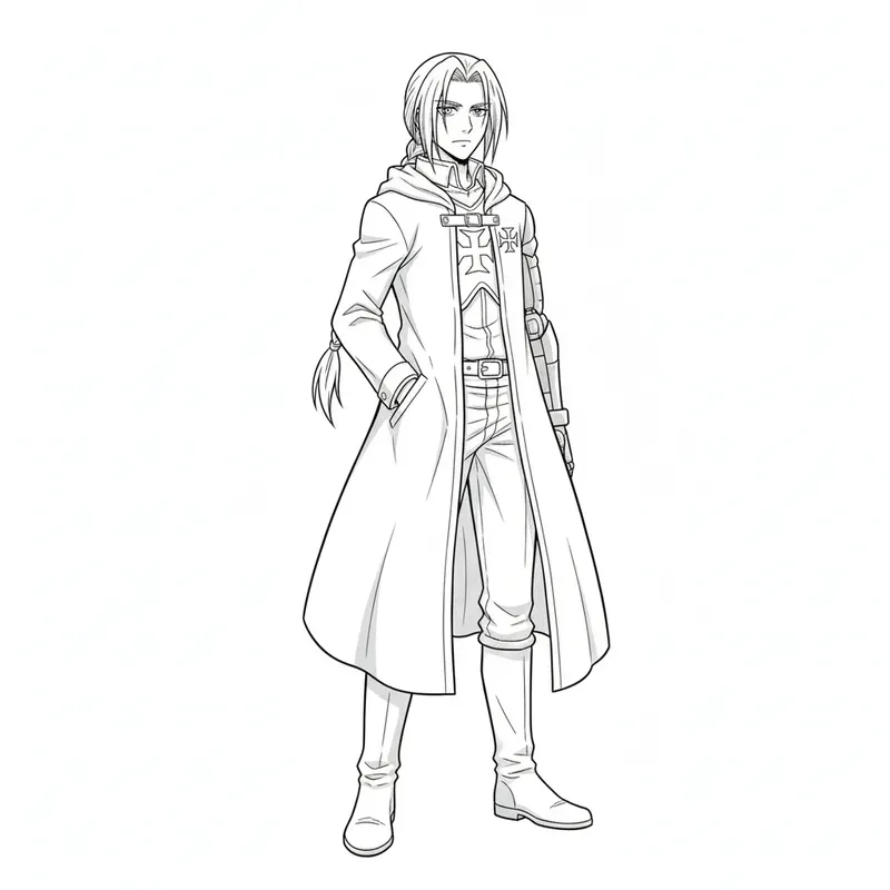 Anime Character Coloring Books Line Art